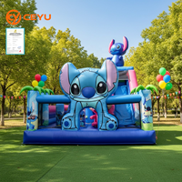 Château gonflable Ceyu, structure gonflable, combo toboggan et château gonflable Alien bleu, vente en gros d'usine pour enfants
