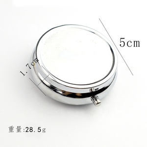 Wholesale Custom Logo Rectangle and Oval Silver Folding <b>Pill</b> Box Personalized Design with Mirror Simple Snap Metal <b>Container</b> - Product Image 4