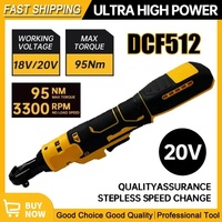 Clé à cliquet sans balais DCF512 1/2 pouce à angle droit avec LED, vitesse variable, outils électriques 20V, couple max. 95 Nm, compatible avec