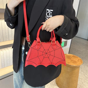 Nouvel Arrivage Sacs à Main et Sacs Bandoulière Unisexe de Créateur de Mode Gothique en PU Imperméable avec Broderie et Fermeture Éclair, Nouveauté Halloween Motif Araignée - Product Image 5