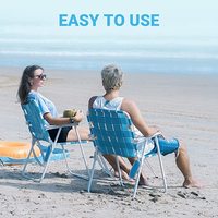 Jweel – chaise de plage à sangles pliantes, siège à dos haut, chaise légère et Portable pour adulte avec bras dur, sangle de transport