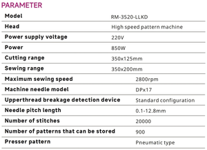 Machine à ouvrir les poches au laser à lit plat RONMACK RM-3520-LLKD, construction métallique simple (fermeture éclair étanche pour usine de confection) - Product Image 3