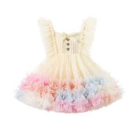 Style doux des petites filles nouvel été genou longueur couches gonflé Tutu jupe princesse Lolita robe en Tulle à la mode