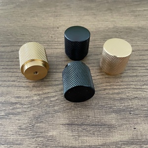 ZJ HANDLE Colors Solid Furniture Black and <strong>Gold</strong> Knurled Pull <strong>Knobs</strong> - 25x28mm Size -- ZJ HANDLE - Product Image 3