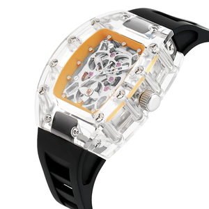 Reloj Deportivo para Hombre Tonneau con Esfera Luminosa, Caja de Cristal K9, Correa de Fluororubber, Resistente al Agua 3ATM, de Lujo - Product Image 3