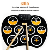 Fabricant de batterie électronique portable en silicone roulée à la main Roll-up Electronic Drum Pad Children Beginners Practice