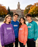 Ensemble de survêtement brodé pour homme Printemps 2026 – Hoodie oversize sportif, uniforme scolaire par sublimation pour jeunes, ensemble d'entraînement, pull à capuche