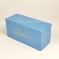 Boîte à bijoux en bois laqué brillant avec doublure en velours, bouton pression doré, logo personnalisé, boîte de rangement pour bijoux, vente au détail et emballage cadeau