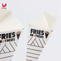 Emballage de fast-food personnalisable Boîte à cônes jetables gaufres frites Papier kraft résistant à l'huile Options de taille d'usine