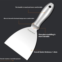 Cuchillo de masilla de acero inoxidable para construcción DIY de una pieza, hoja elástica gruesa y delgada para pala de limpieza de barro de diatomeas