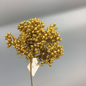 Venta al por mayor de plantas y flores artificiales de Monstera hojas de <span class=keywords><strong>palma</strong></span> de hoja <span class=keywords><strong>dorada</strong></span> boda decoración del hogar rama de hoja artificial - Product Image 6