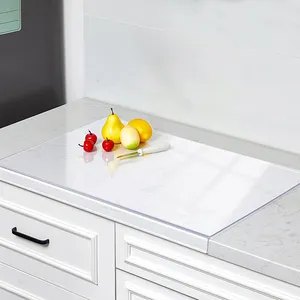 Bloc à découper en plastique transparent personnalisé planches à découper en acrylique de comptoir pour la cuisine 24In X 18In avec lèvre non sl