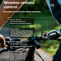 Feu arrière de vélo pour la conduite nocturne, clignotant directionnel, avertisseur pour vélo de route, télécommande sans fil, capteur de freinage, IPX5, portable