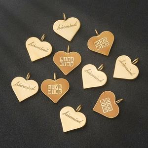 Colgante de Acero Inoxidable Chapado en Oro con Forma de Corazón y Resina Incrustada, Engaste de Bisel, Joyería Romántica Unisex para Fiesta - Product Image 2