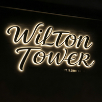 Enseigne publicitaire LED personnalisée, logo mural pour café, lettres 3D rétroéclairées, blanc chaud, étanche IP65, commande manuelle, décoration