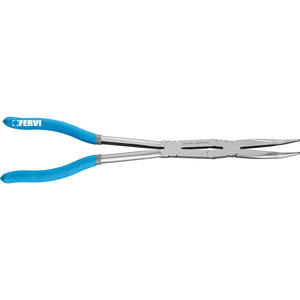 Alicates de Punta Larga Fervi de 45 Grados con Doble Fulcro, Acero al Cromo Vanadio, Grado Industrial, Mandíbula Lisa - Product Image 1