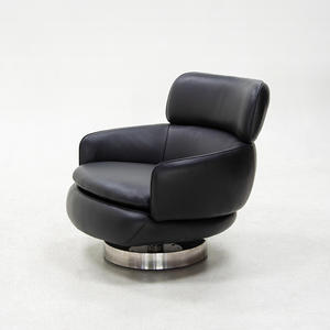 Silla Giratoria Minimalista Italiana - Silla de Salón Giratoria de Acero Inoxidable |   Sofá Individual de Diseño de Lujo Ligero para Villa o Penthouse - Product Image 6