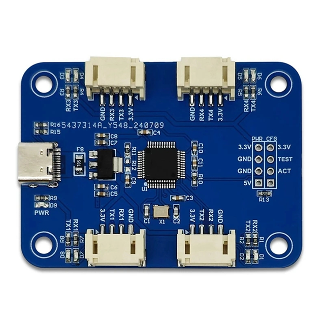 CH344Q USB Type C to 4 Port TTL Serial Module 4-Channel Serial Port UART Multi-Channel Serial Port Expansion Module