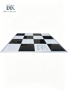 Panneaux de sol de danse blancs et noirs en gros pour l'extérieur avec bordure en aluminium – Panneaux de sol de danse personnalisés - Product Image 1
