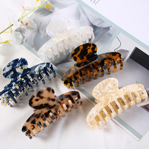 Pinces à cheveux en acétate géométrique avec pinces à cheveux en grain <span class=keywords><strong>de</strong></span> léopard (KC077) - Product Image 1