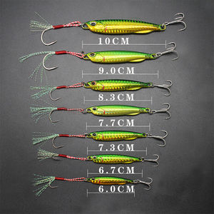 Vente en gros de leurres en acier inoxydable et en métal au plomb Hessen BZM024-1 pour la pêche en rivière, 8 couleurs, tailles 10g-60g avec hameçons à sang - Product Image 3