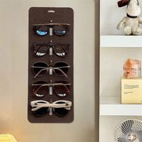 Organisateur mural en cuir pour lunettes, 5 emplacements, support mural pour lunettes de soleil, accessoires pour lunettes, pour dortoir
