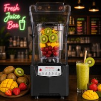 Blender commercial électrique silencieux multifonctionnel à 6 lames, avec pavé tactile en plastique, robuste, 1000W, étanche