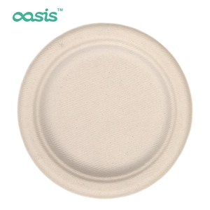 Assiettes en papier en bambou jetables écologiques de 6 pouces 100% compostables robustes, anti-graisse et biodégradables au micro-ondes - Product Image 2