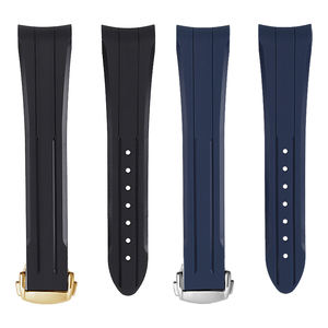 Bracelet de montre en silicone caoutchouc CHARM & pour 300 pour <span class=keywords><strong>Moon</strong></span> Strap Men Arc Mouth Waterproof Foldover Clasp - Product Image 2