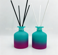 Diffuseur d'aromathérapie en verre rond, flacon vide pour huiles essentielles et parfums d'intérieur, sans flamme, pour senteurs florales