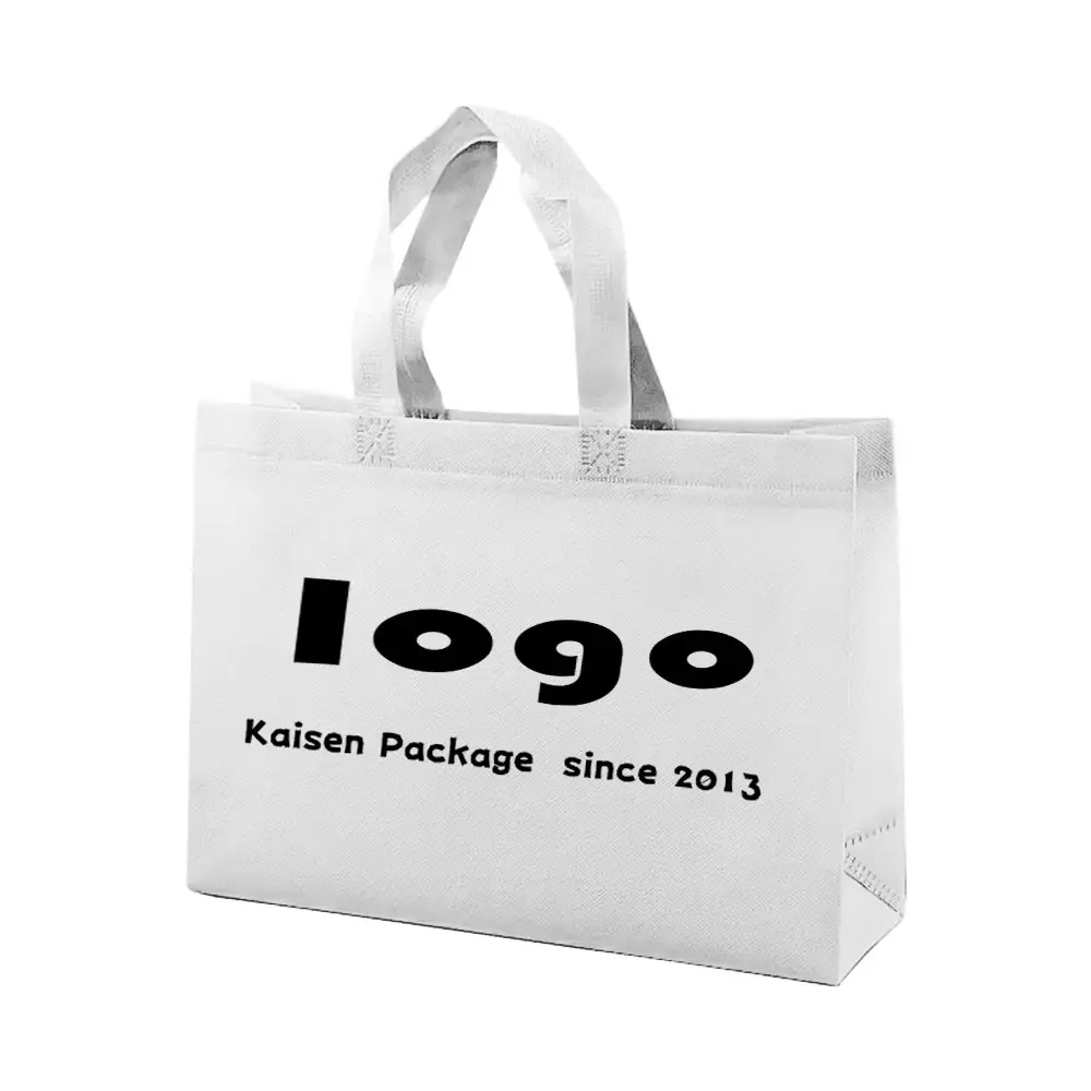 Benutzer definierte Logo gedruckt umwelt freundliche Falt tasche Lebensmittel einkauf Trage tasche Wieder verwendbare PP Laminated Fabric TNT Vlies Tasche