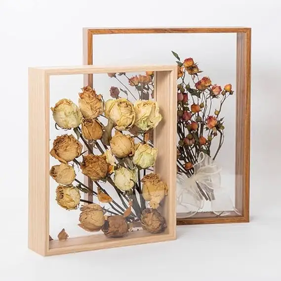 Accesorios de marco de fotos de madera al por mayor último diseño para marco de fotos de flores secas marco de fotos de madera sin terminar
