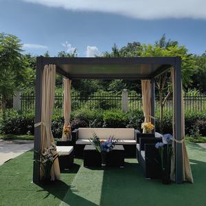 צל שמש חיצוני פרגולה סוכך אלומיניום חופה נשלפת שליטה חשמלית כיסוי שמש מרפסת - Product Image 2