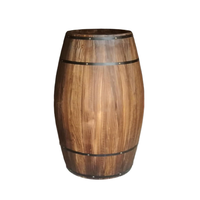 Table d'appoint rustique en bois de fût de vin avec bandes métalliques, table d'appoint en bois massif pour la maison, le jardin, le bar, la terrasse