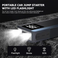 Démarreur de batterie et compresseur d'air robustes 16000mAh 2500A pour moteurs essence 8L/diesel 4L, résistants aux chutes, à la chaleur, à l'eau et au feu, 60W PD