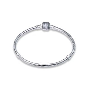 Nueva Pulsera Original de Plata de Ley 925 con Cadena de Serpiente y Dijes de Corazón de 3mm, Estilo Cristiano para Mujer - Regalo de Joyería de Moda - Product Image 2