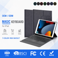 Nouveau clavier rétroéclairé RVB pleine taille avec pavé tactile USB-C sans fil en ABS+PU pour iPad Air Pro 10.2-12.9 pouces HL100B