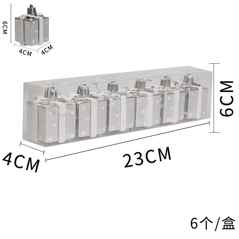 แพ็คหกชิ้น สีเงิน ขนาด 4 ซม.