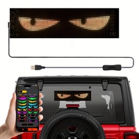 Panel Layar Animasi Dinamis Mata Setan Kendaraan, Lampu LED Mata Iblis Berkedip, Dikontrol Aplikasi Bluetooth USB, Toko Eceran