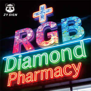 Enseigne LED Croix de Pharmacie Publicitaire, Enseigne Ouverte pour Pharmacie, 3D RGB Diamant Acrylique Illuminée, Extérieure, Étanche, pour Voitures, Maisons, Boutiques - Product Image 3