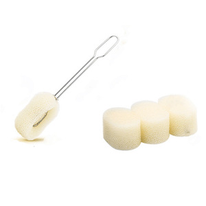 Brosse à éponge en acier inoxydable avec tête détachable pour nettoyer les thermos, les biberons et les gobelets en verre - Product Image 4