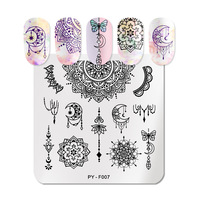 Motifs de fleurs en acier inoxydable, motifs d'images, carrés, transfert, outils pour ongles, plaques de tampons