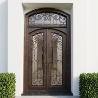 Porte principale en fer forgé de luxe, design de maison