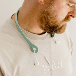 Deportes al aire libre Auriculares Soporte de almacenamiento Tapones para los oídos Cuello PU Cordón de cuero Clip portátil Auricular - Product Image 5