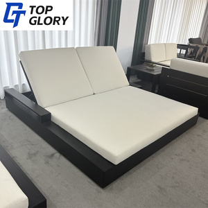 Ghế tắm nắng bằng mây nhựa ngoài trời hiện đại, tùy chỉnh theo yêu cầu, dùng được mọi thời tiết, dành cho khu nghỉ dưỡng, ghế dài bằng nhôm - Product Image 4