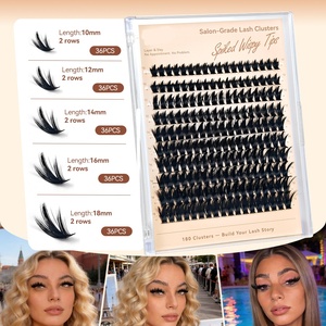 Cils en grappe DIY à étages effilés, volume 200D, en PBT, 10-18mm, sans cruauté animale, véganes, marque privée - Product Image 3