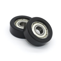 Petits rouleaux en nylon plastique OEM 7.5*22.5*9mm forme de O U V H rainure robuste porte coulissante et fenêtre roue de poulie plate