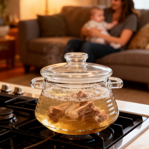 Olla de Cocina de Vidrio de Borosilicato de Alta Calidad de 2500 oz (84.5 oz), Nuevo Diseño, Uso Familiar, Gran Capacidad, Libre de BPA, Resistente al Calor, Apta para Lavavajillas - Product Image 3