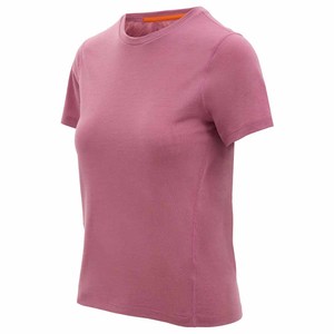Women's Fitted Short Sleeve Crew Neck T-<b>Shirt</b> Solid Color Moisture Wicking <b>Polyester</b> Top All Seasons - Product Image 5