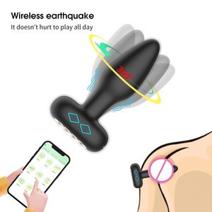 APP Control Male Anal Plug 10 modos de vibración Anal Sex Toy Masajeador de próstata <span class=keywords><strong>Vibrador</strong></span> Anal para hombres Thrusting - Product Image 3